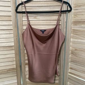 Express mauve spaghetti strap satin top; satin blouse